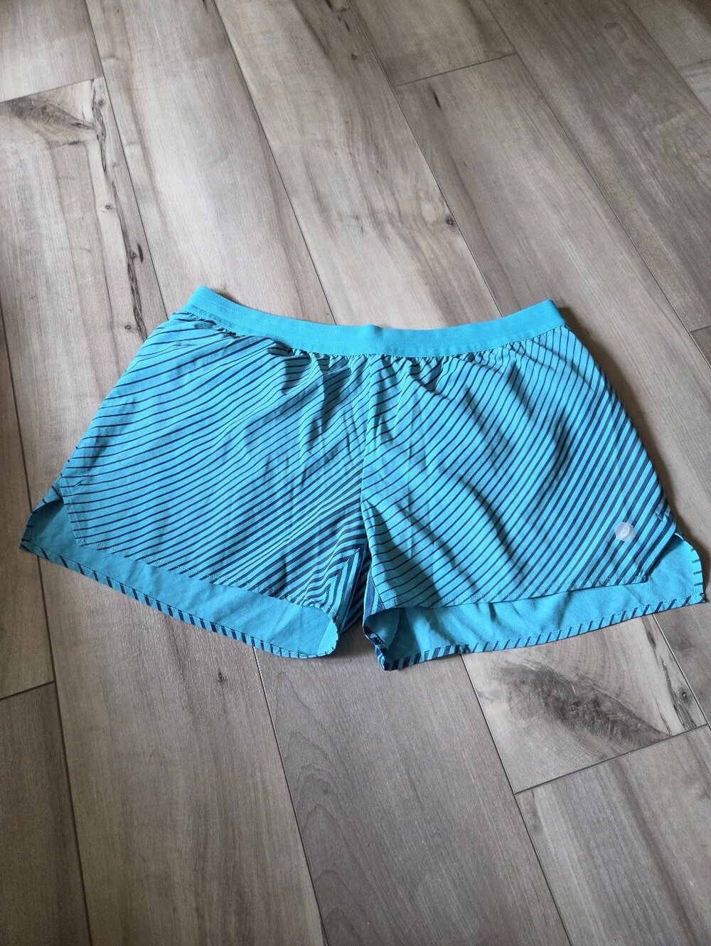 Asics Teal Striped Women’s Athletic Shorts